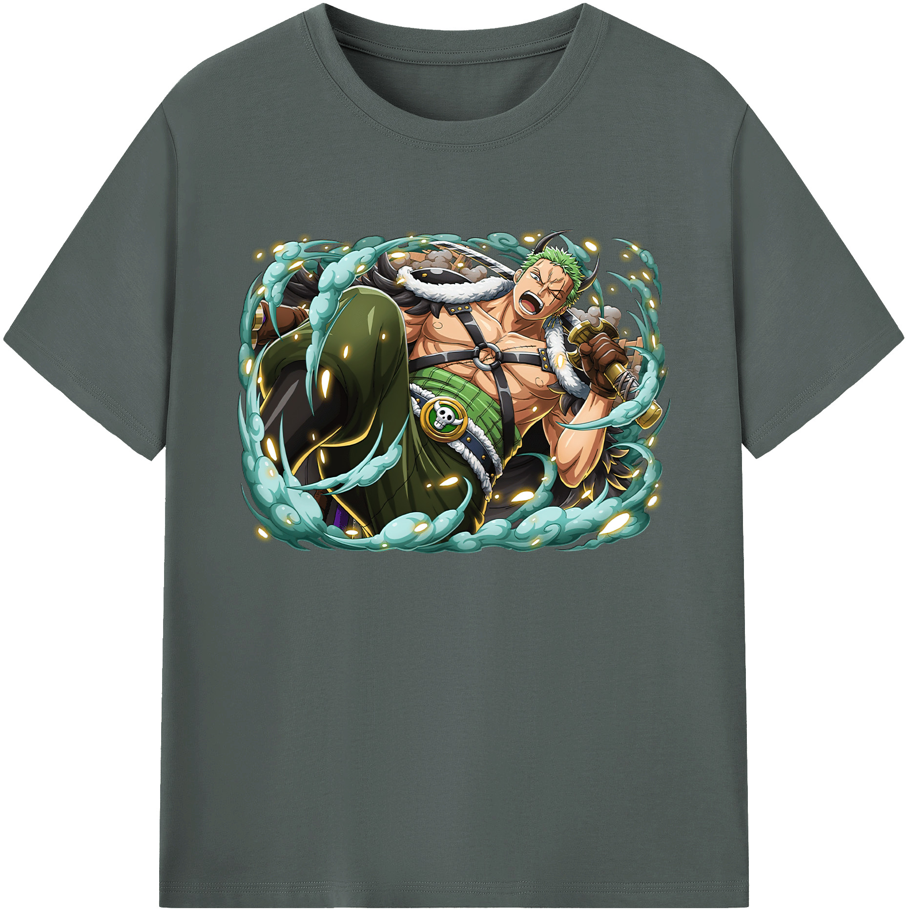 ワンピース ロロノア・ゾロ ONE PIECE Roronoa Zoro 綿100％ メンズ半袖Tシャツ｜肌触りやわらか＆通気性